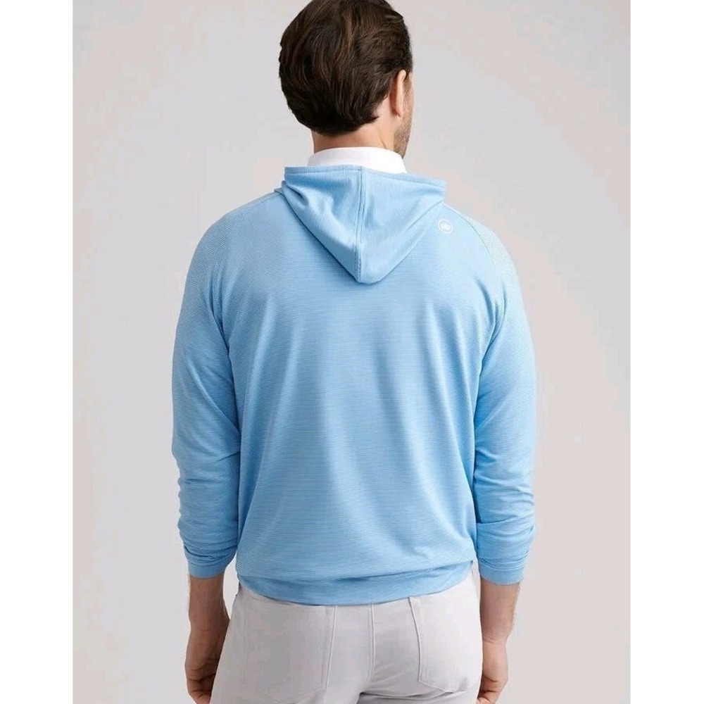 Peter Millar Crown Sport Mens XXL Etide Blue Stripe Performance Hoodie MF23EK45B - Picture 3 of 13